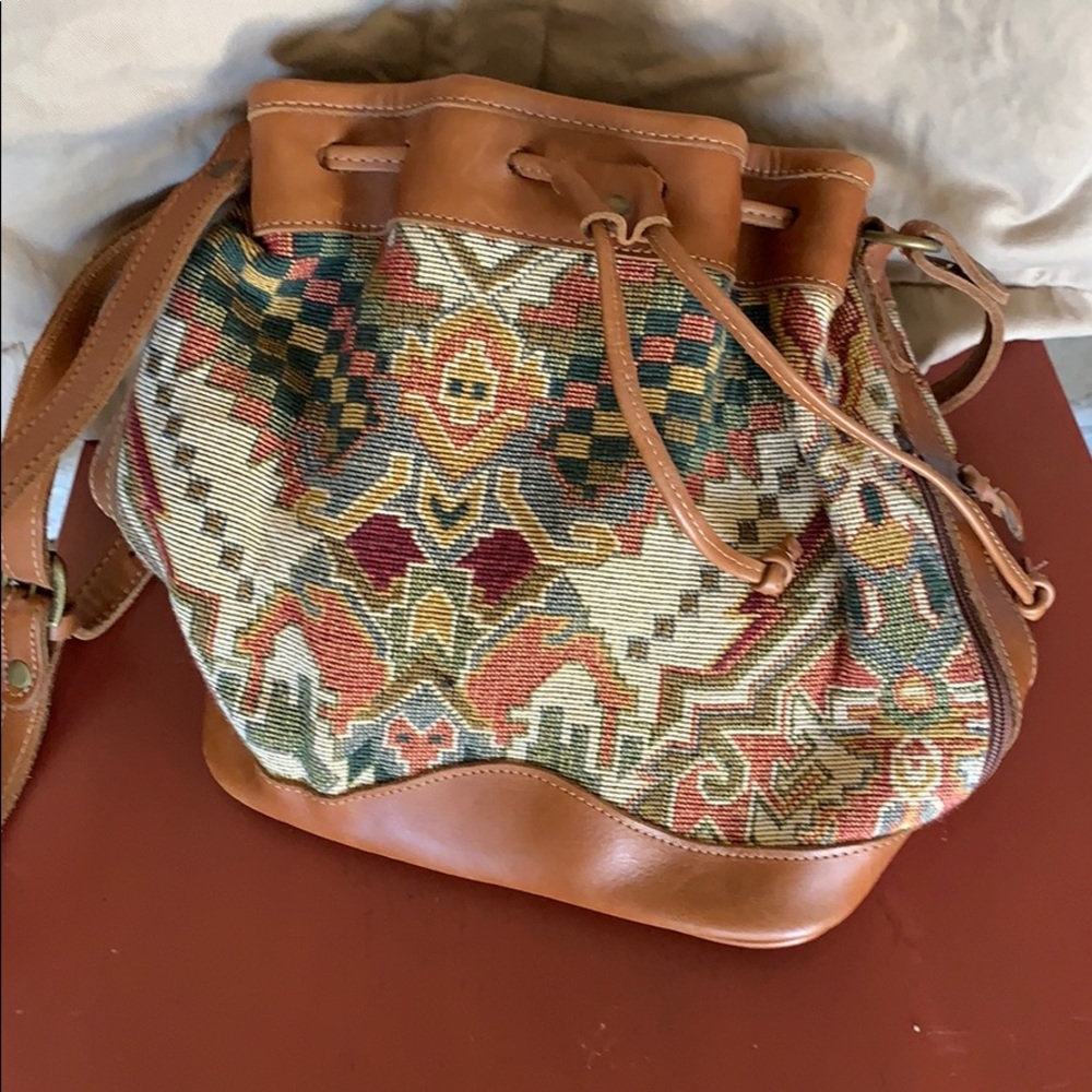 Brighton Boho Bag New Leather and tapestry